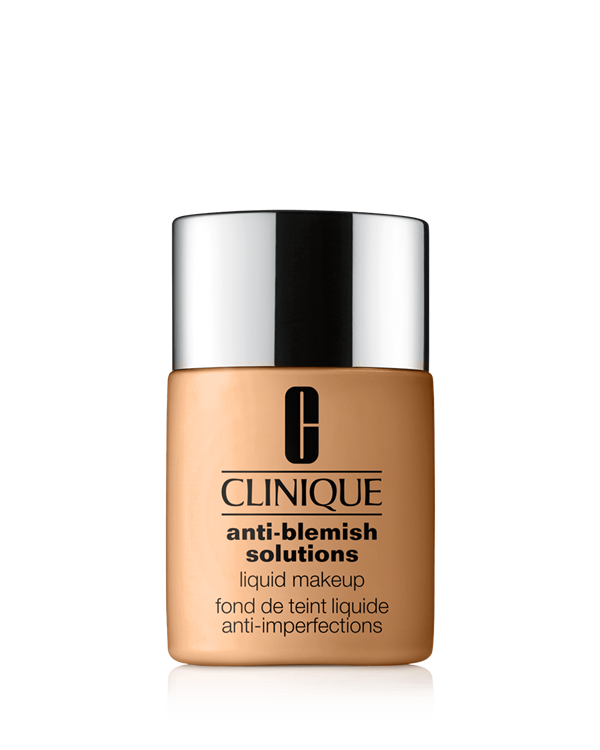 Anti-Blemish Solutions™ Liquid Makeup, Kevyt meikkivoide rasvoittuvalle ja epäpuhtaalle iholle. Öljytön koostumus peittää, tasapainottaa ihon rasvoittumista, neutraloi punoitusta ja ennaltaehkäisee uusien epäpuhtauksien syntymistä.