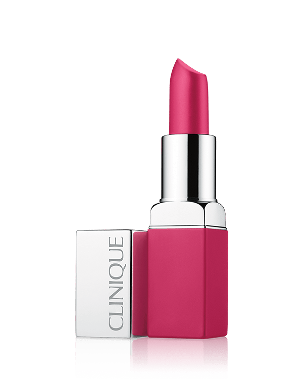 Clinique Pop™ Matte Lip Colour + Primer, Runsaspigmenttinen ja peittävä matta huulipuna, joka sisältää pohjustustuotteen.